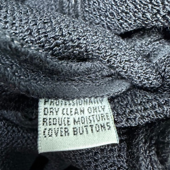 St. John Santana Knit Dress 14 Black Long Sleeve Gold Bar Accents Mock Neck READ - Picture 12 of 12